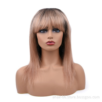wholesale cheap raw indian temple hair remy 1b 27 ombre color human hair wig